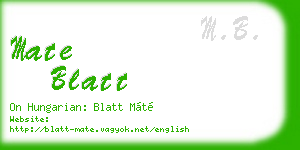 mate blatt business card