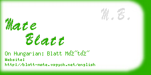 mate blatt business card